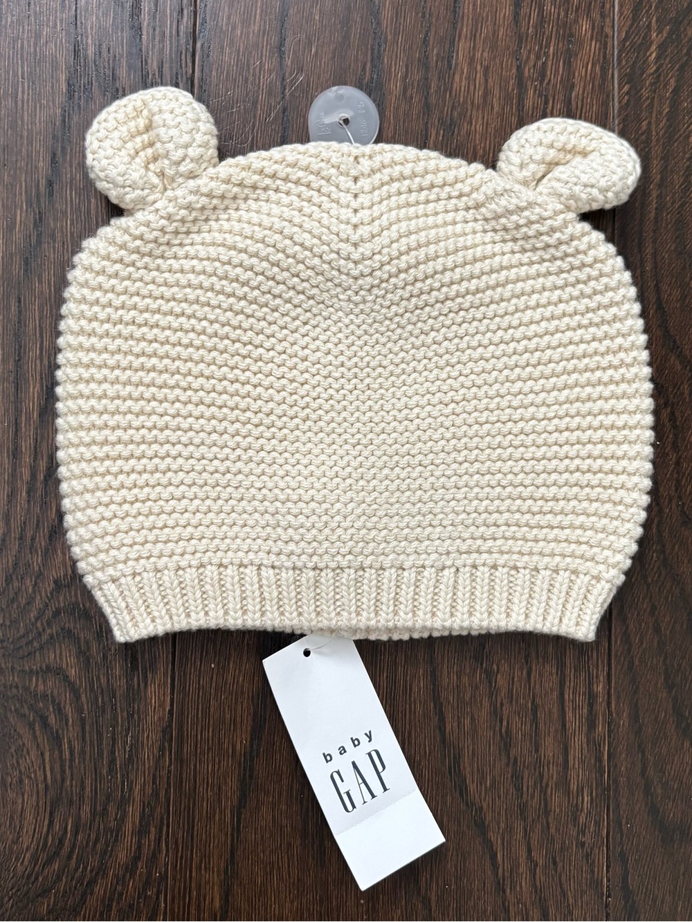 Baby Gap beige bear beanie hat NWT